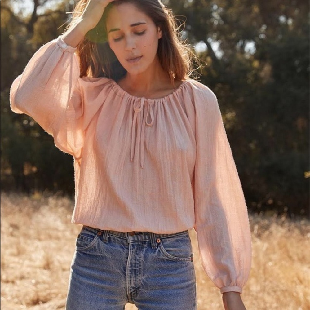 Christy Dawn Farrah Blouse in Salmon Pink